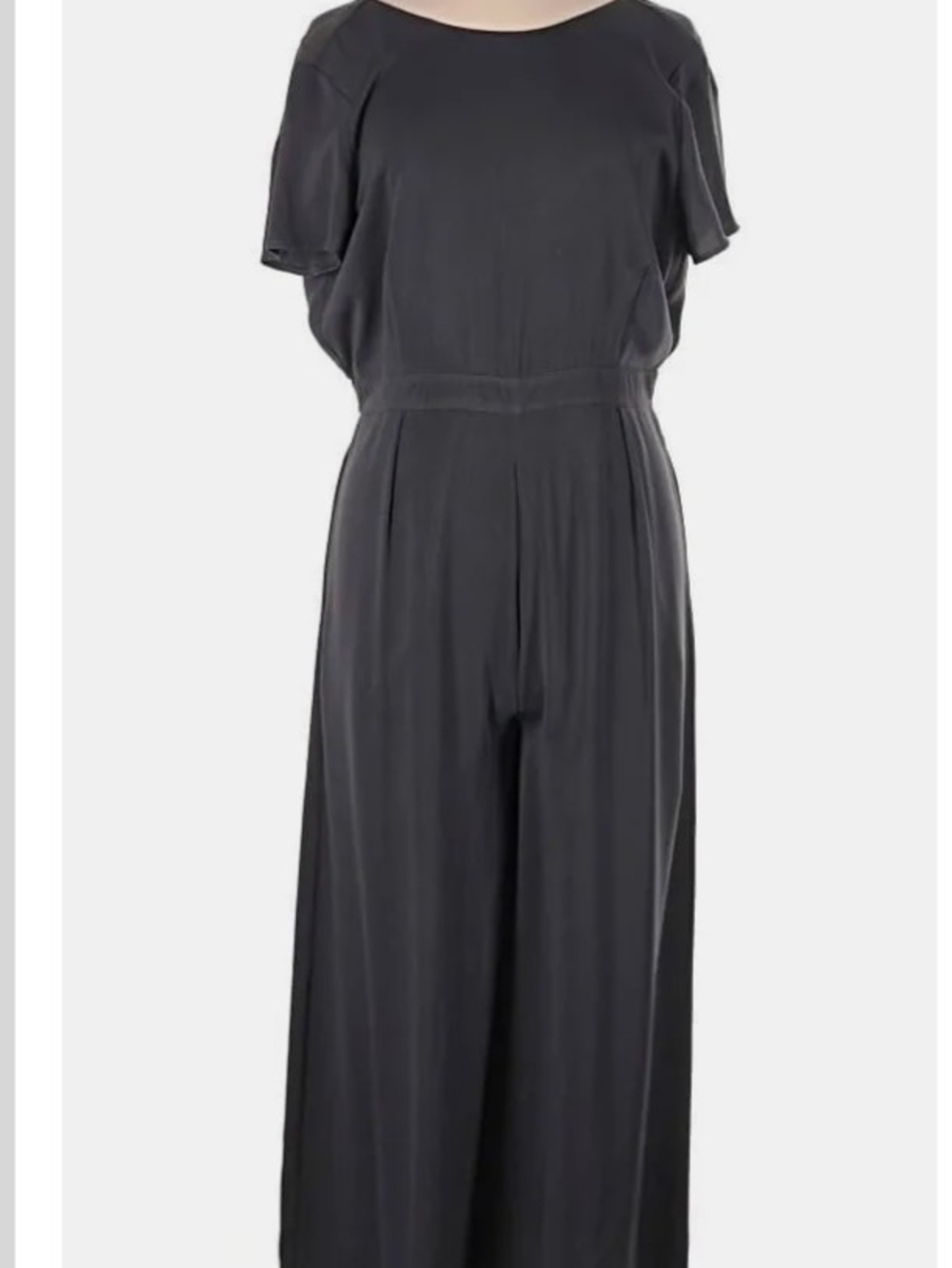Classic Black Wide-Leg Jumpsuit - Women's Cotton/Rayon Blend 3X